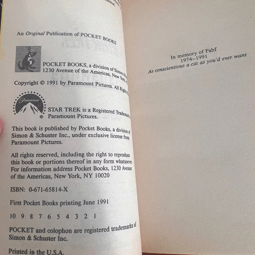 Star Trek Renegade Novel #55 Gene DeWeese 1991 Pocket Books‎ Paperback Sci-Fi
